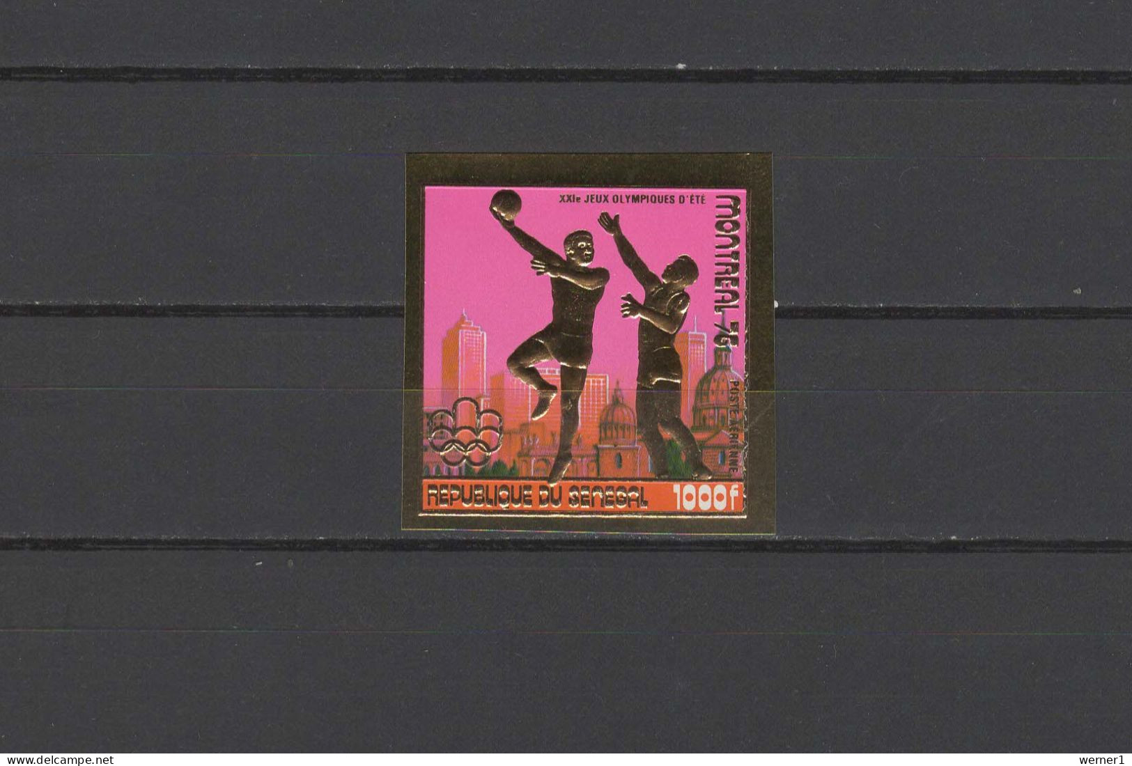 Senegal 1976 Olympic Games Montreal, Basketball Gold Stamp Imperf. MNH -scarce- - Summer 1976: Montreal