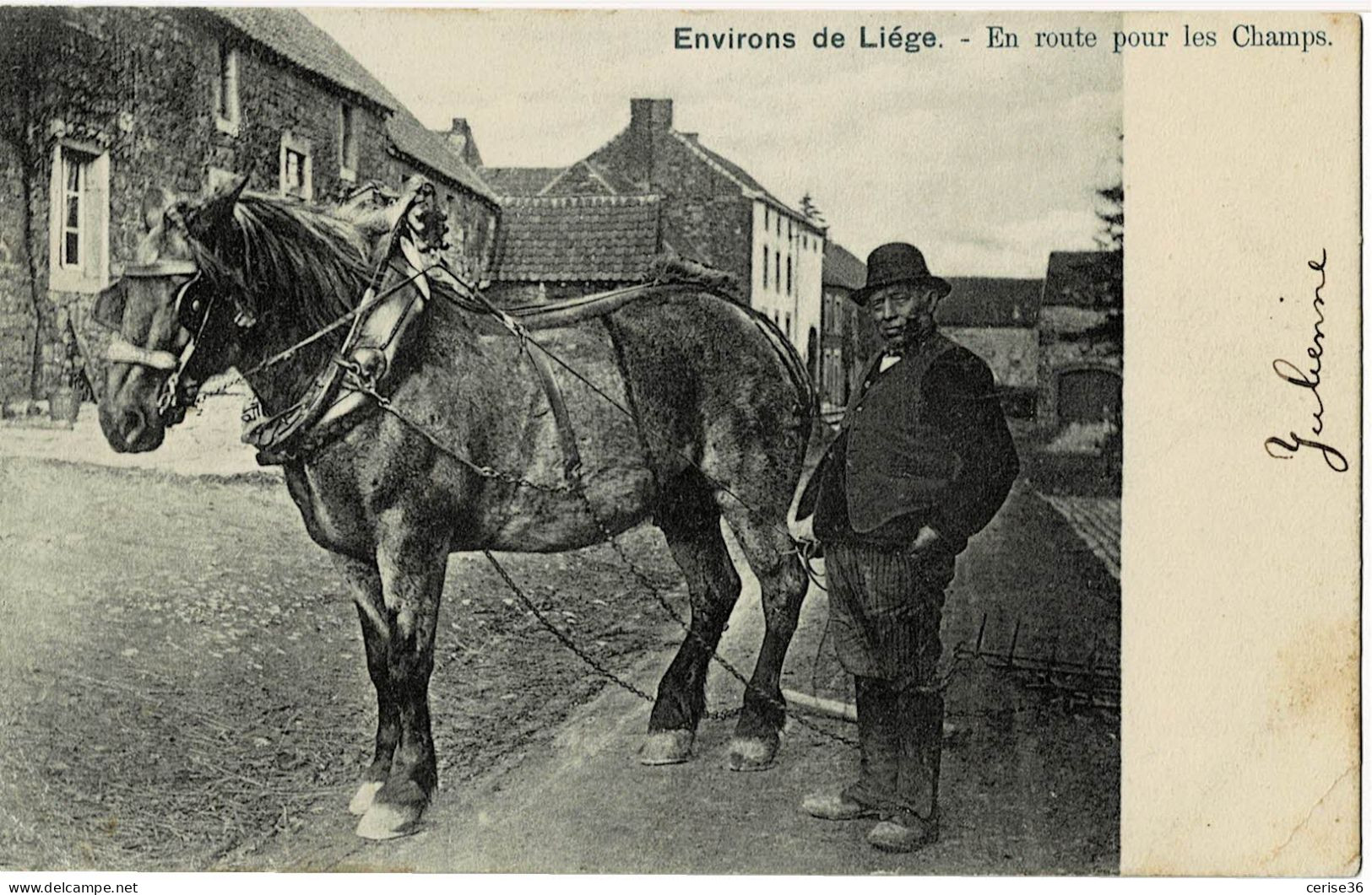 Environs De Liège En Route Pour Les Champs Circulée En 1903 - Liege