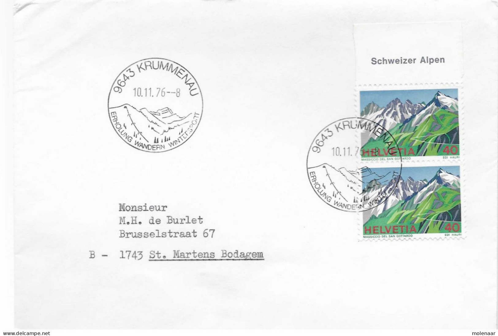 Postzegels > Europa > Zwitserland > 1970-1979 >brief Uit 1976 Met  2 Postzegels  (17659) - Covers & Documents