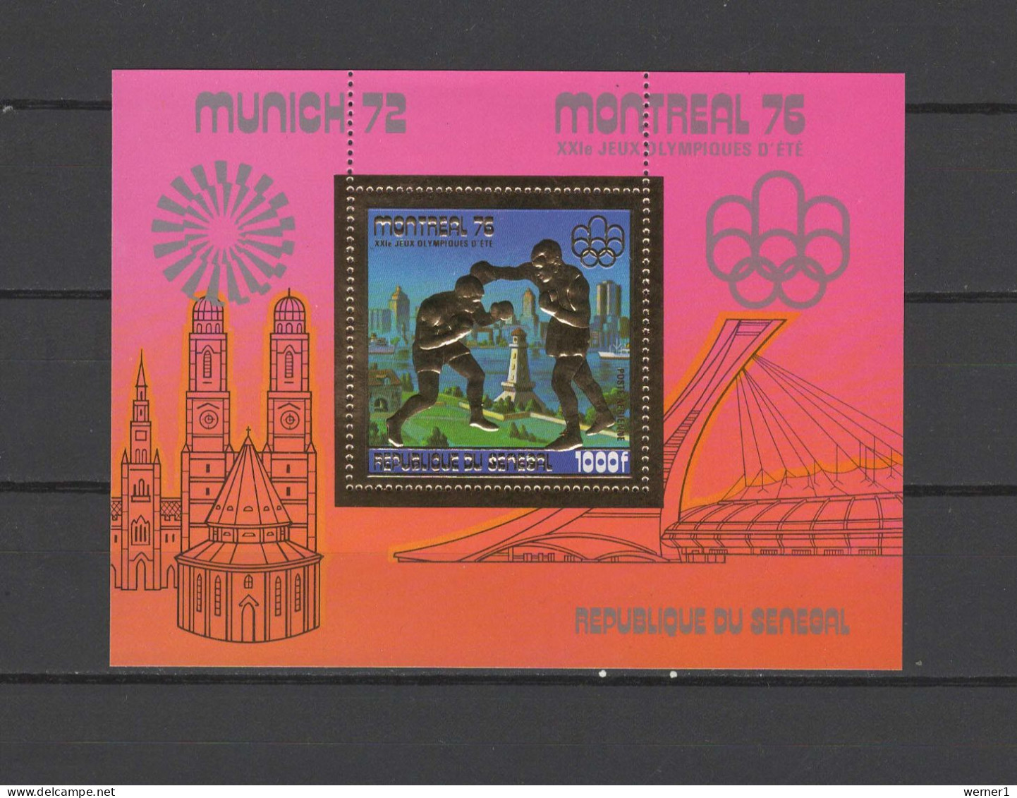 Senegal 1976 Olympic Games Montreal, Boxing Gold S/s MNH - Summer 1976: Montreal