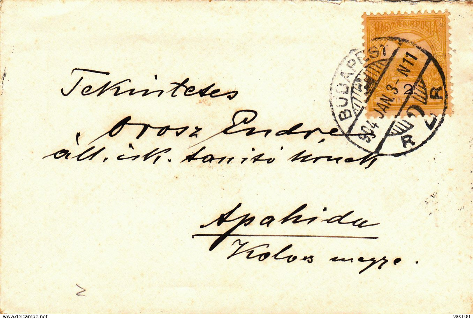 BUDAPESTpostmark TURUL Crown 1904 HUNGARY,TO APAHIDA CLUJ. - Lettres & Documents