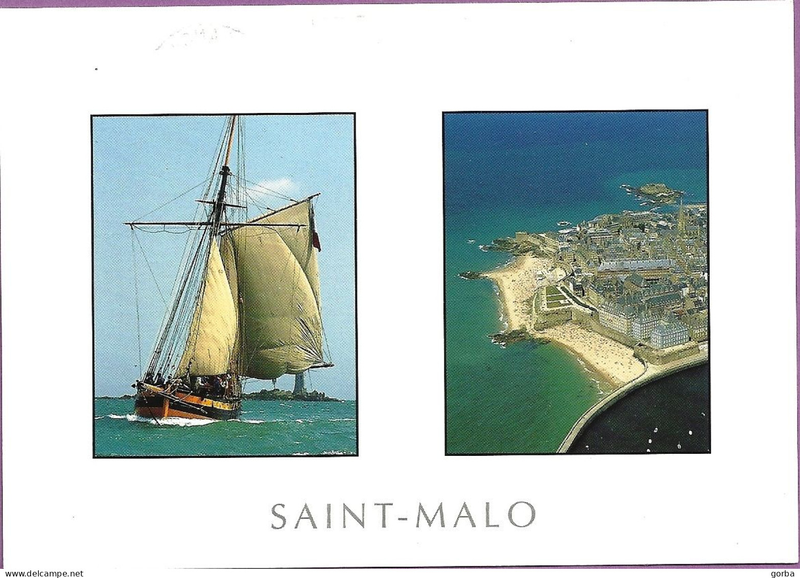 *CPM  - 35 - SAINT MALO - Vue Aérienne Et Voilier - Saint Malo