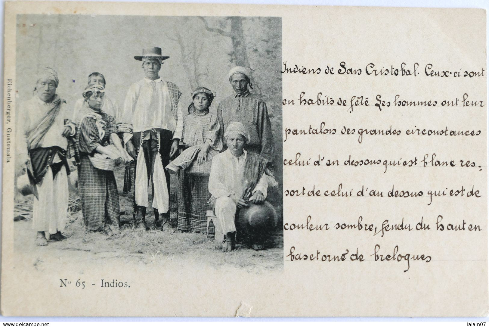C. P. A. : GUATEMALA : INDIOS De San Cristobal En Habits De Fêtes, N° 65, Timbre 100 Centavos 1899 - Guatemala