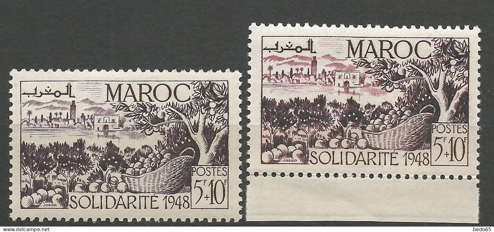 MAROC N° 274 Variétée Sans La Couleur Rose NEUF** LUXE SANS CHARNIERE NI TRACE  / Hingeless  / MNH - Unused Stamps