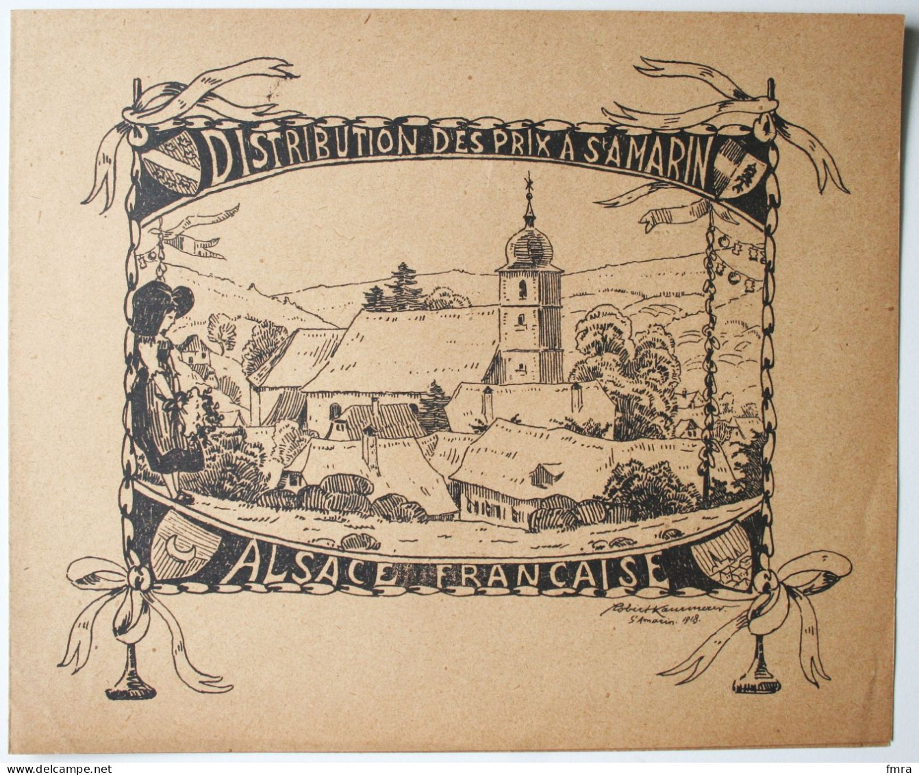 68 - SAINT-AMARIN (Ill. R. KAMMERER) - DISTRIBUTION Des PRIX 1918 - Alsace Française (27x22,5 Cm-4 Pp) - (2 Scans)/GP87 - Documentos Históricos