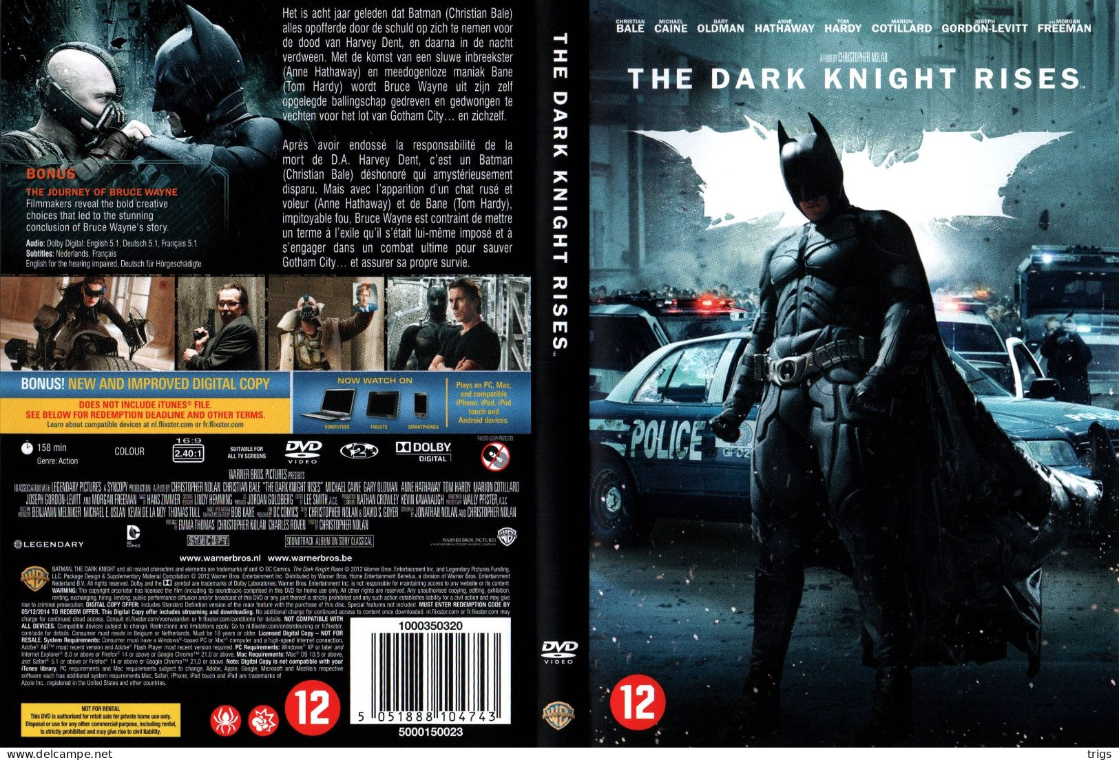 DVD - The Dark Knight Rises - Actie, Avontuur