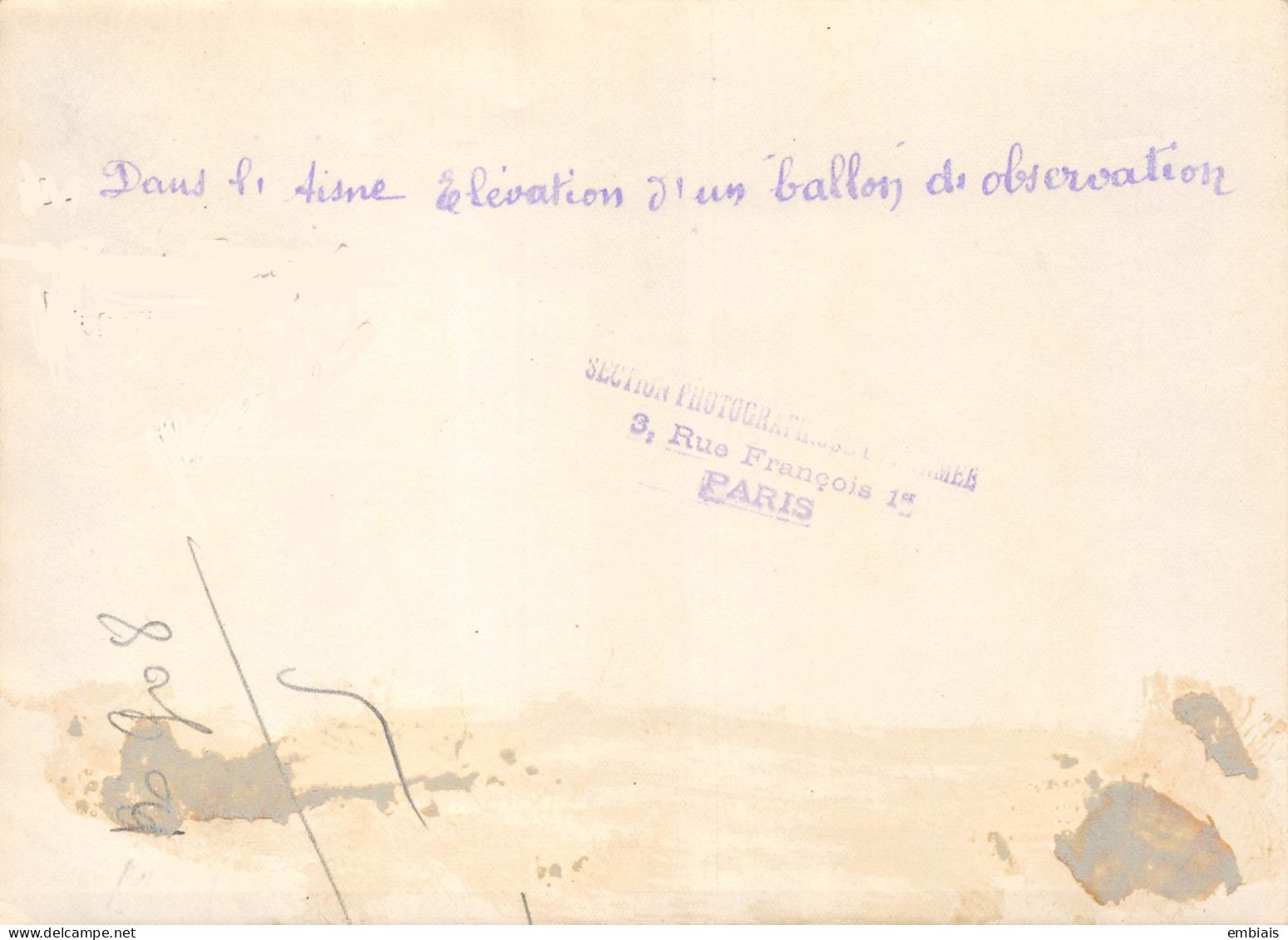 DANS L'AISNE - Photo Originale De L' Élévation D'un Ballon D' Observation - War, Military