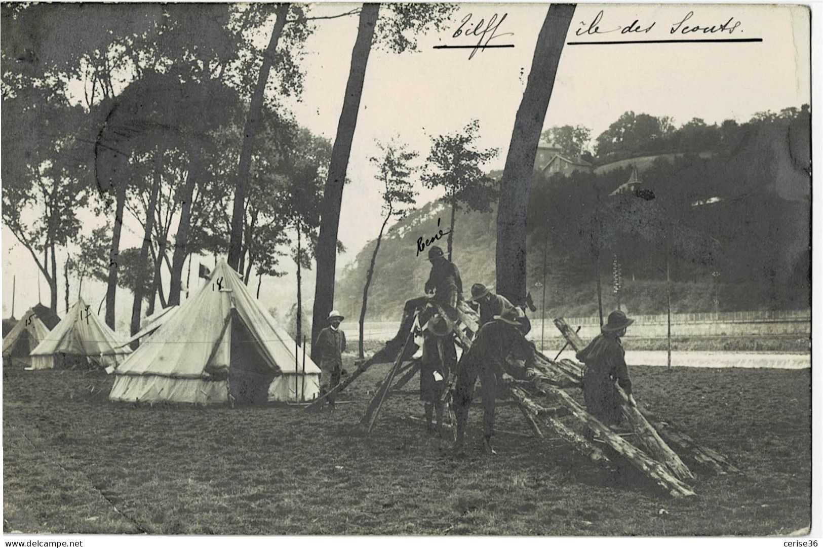 Photo Carte De Tilff île Des Scouts Circulée En 1912 - Autres & Non Classés