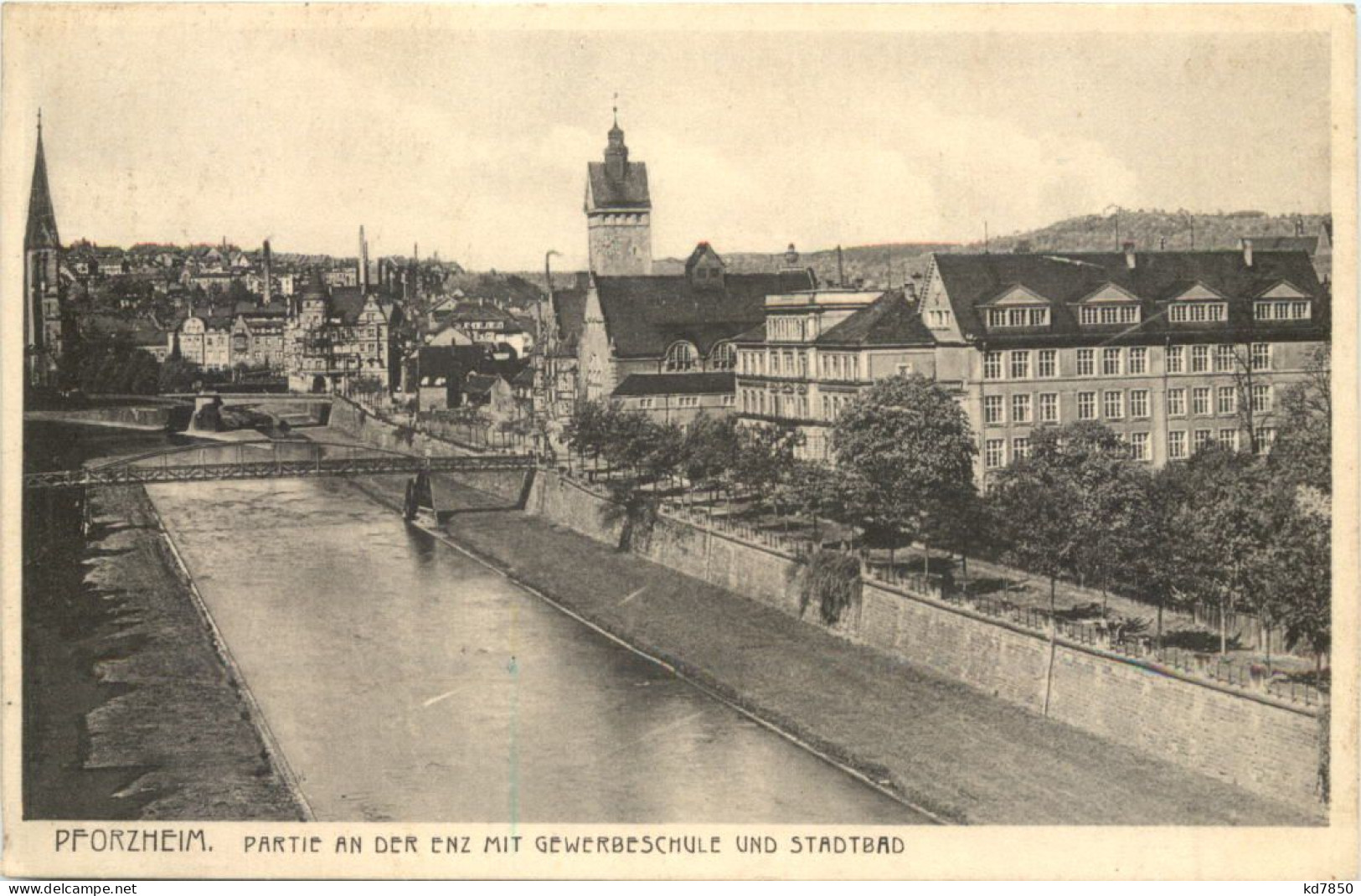 Pforzheim - Partie An Der Enz Mit Gewerbeschule - Pforzheim