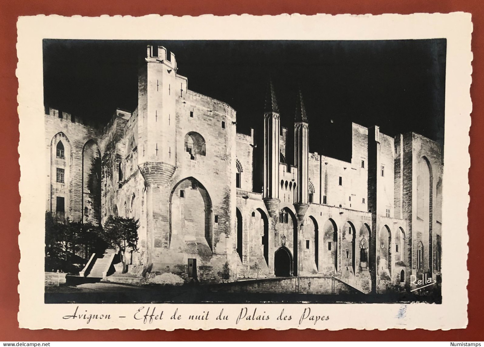Avignone - Effetto Di Notte Del Palazzo Dei Papi - 1955 (c807) - Avignon (Palais & Pont)