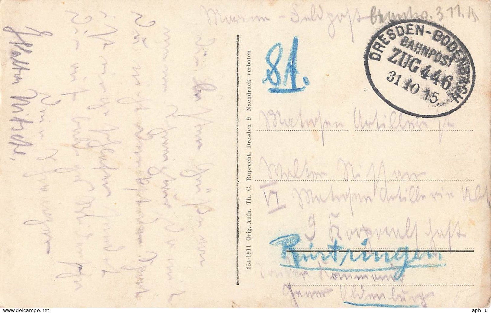 Bahnpost (Ambulant; R.P.O./T.P.O.) Dresden-Bodenbach (ZA2618) - Briefe U. Dokumente
