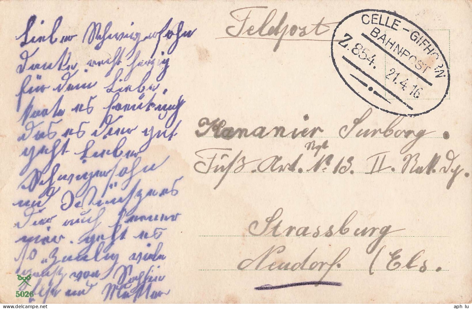 Bahnpost (Ambulant; R.P.O./T.P.O.) Celle-Gifhorn (ZA2622) - Lettres & Documents