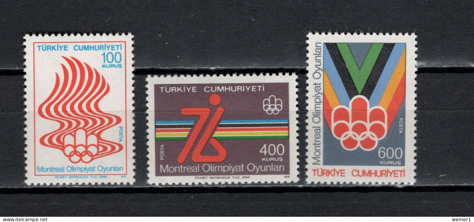 Turkey 1976 Olympic Games Montreal Set Of 3 MNH - Ete 1976: Montréal