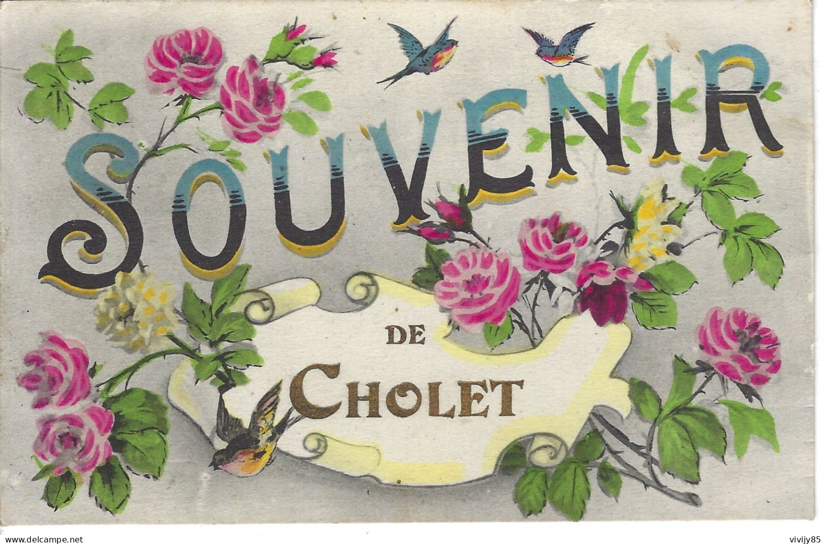 49 - CHOLET - T.Belle Carte Fantaisie Couleur " Souvenir De " - Cholet