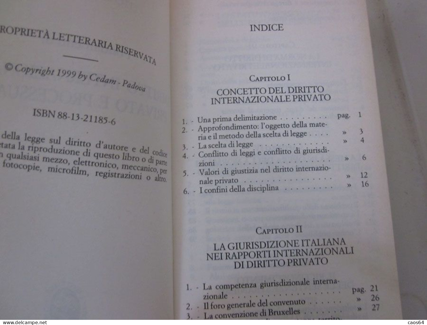 Diritto Internazionale Privato E Processuale T. Ballarino  CEDAM Tascabili 1999 - Law & Economics