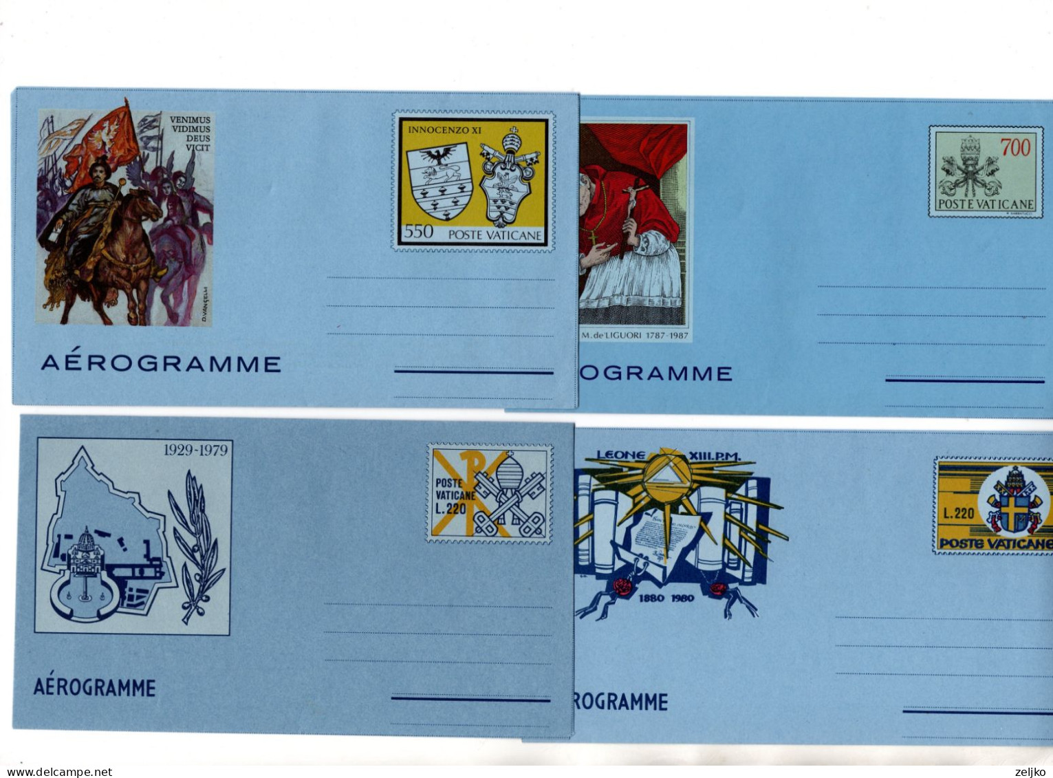 Vatican, 4 Aerogrammes, Lot 1 - Postal Stationeries