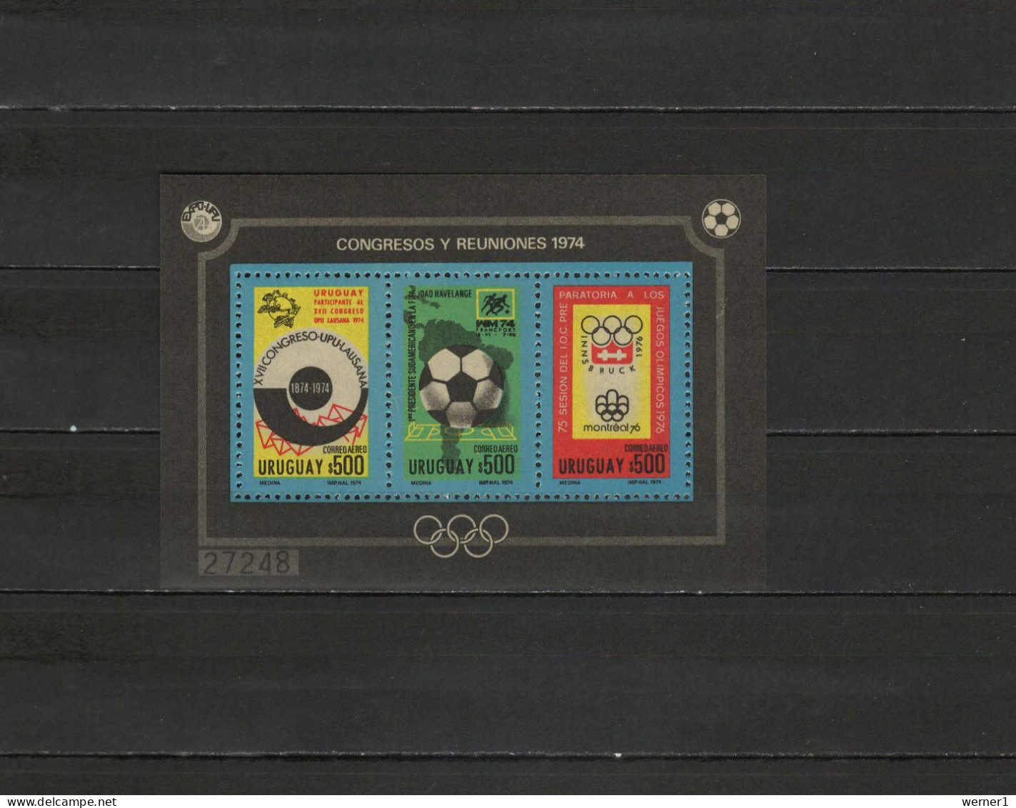 Uruguay 1974 Olympic Games Montreal / Innsbruck, Football Soccer World Cup, UPU S/s MNH -scarce- - Sommer 1976: Montreal