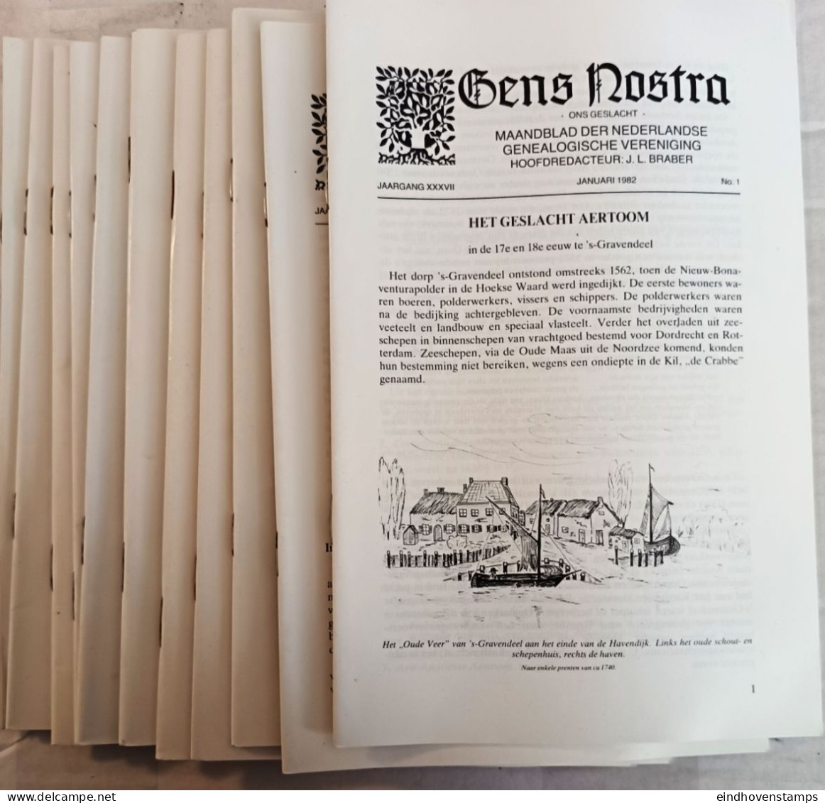 Gens Nostra 1982,Genealogische Vereniging, Jaargang 1982 Compl, Jaargang 37, 496 Pag, - Autres & Non Classés
