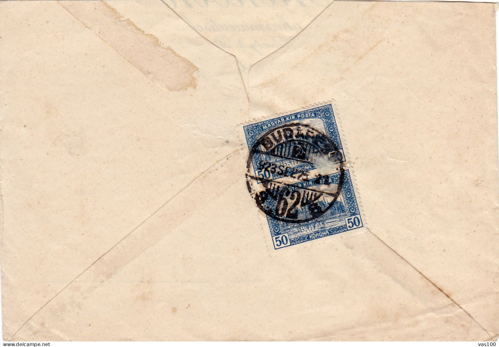 POSTAL HISTORY ,JSTAMPS ON ENTERPRISE HEADER COVER, 1923, HUNGARY - Covers & Documents
