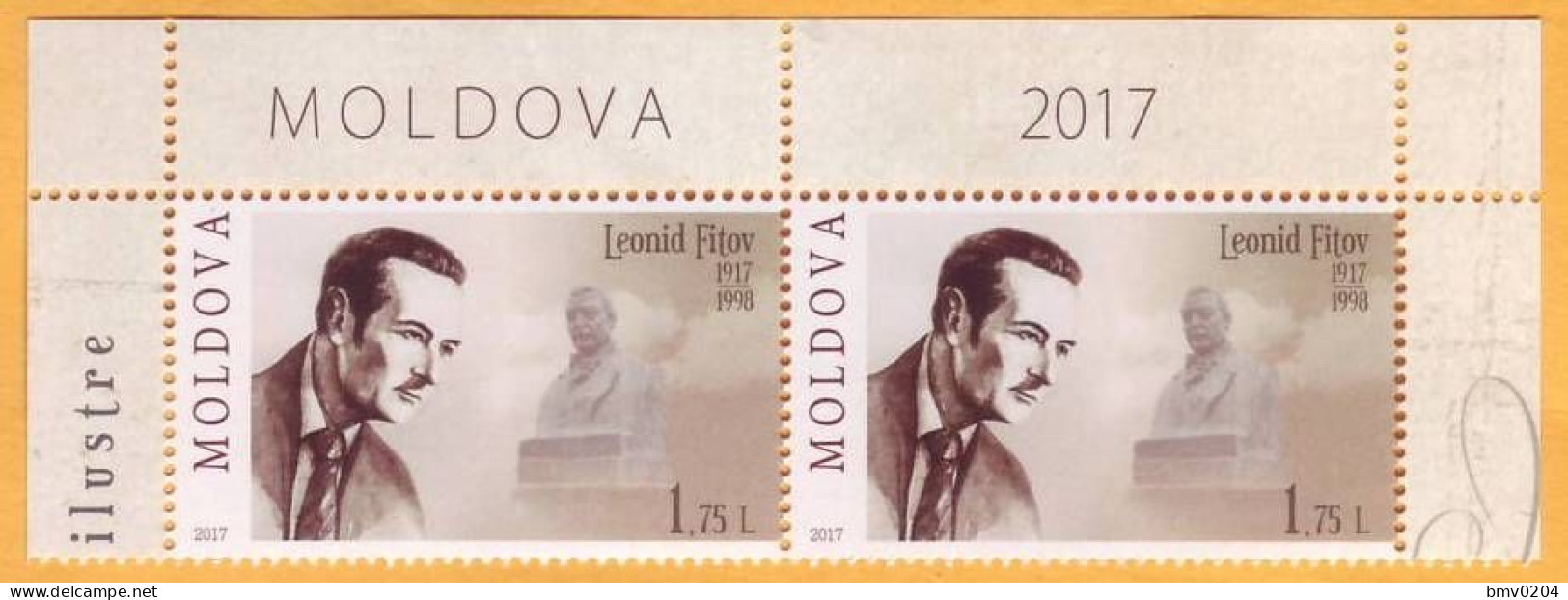 2017 Moldova Moldavie Leonid Fitov Famous Personalities Of Moldovan. World Culture,  Sculpture, Art 2v Mint - Moldova