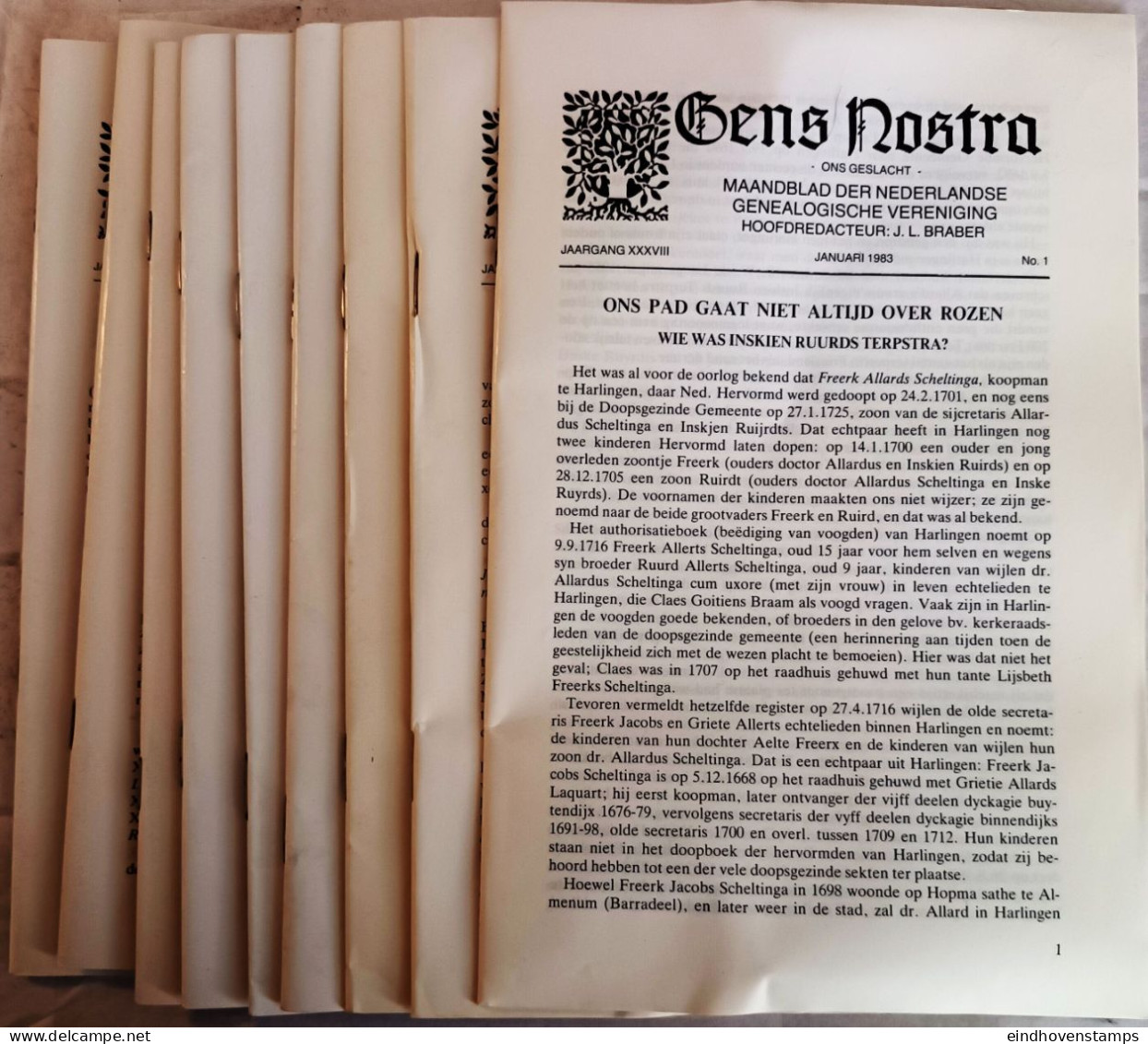 Gens Nostra 1983,Genealogische Vereniging, Jaargang 1983 Compl, Jaargang 38, 404 Pag, - Other & Unclassified