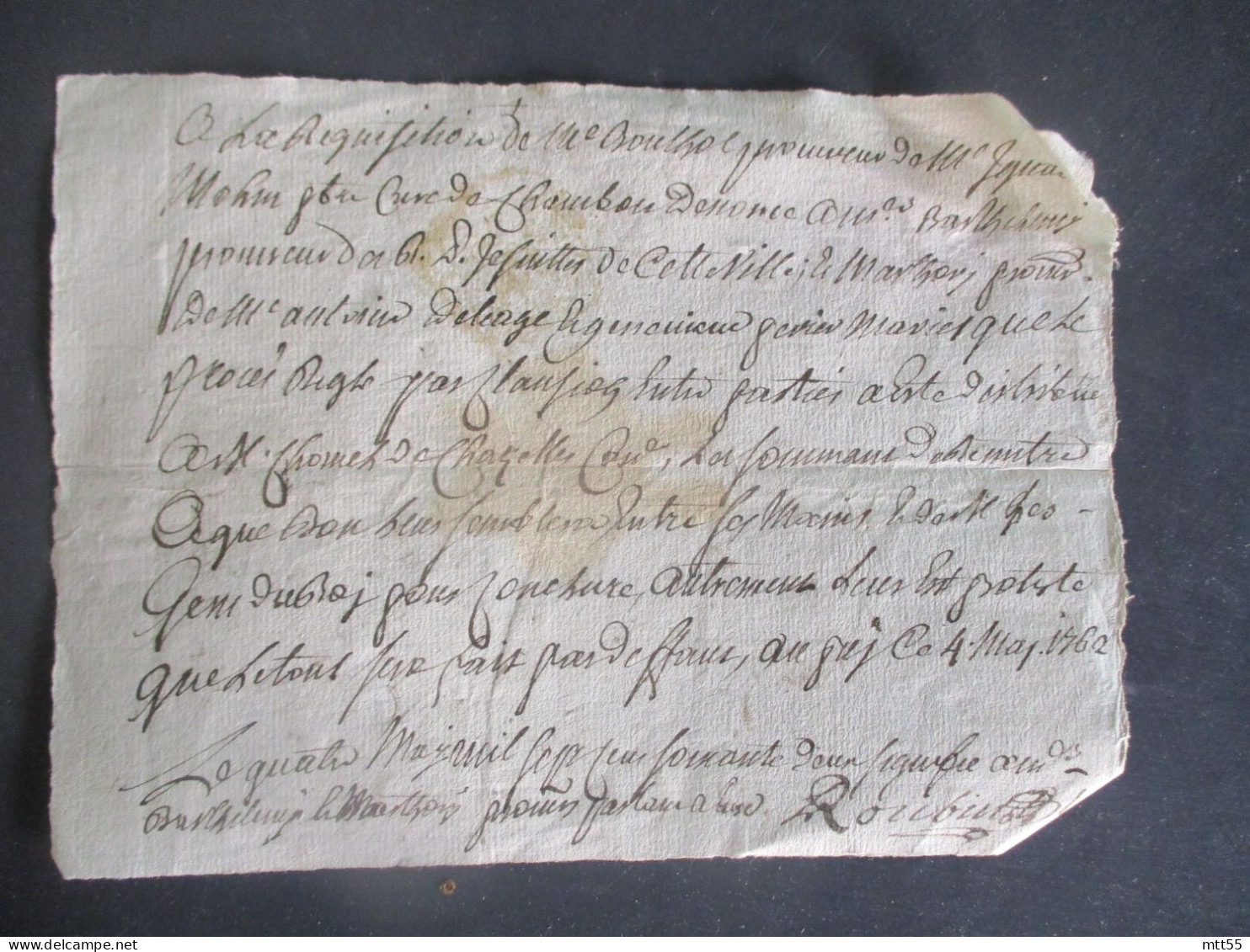 MANUSCRIT 1762 CACHET GENERALITE MONTPELLIER  A DECHIFFRER - Documents Historiques