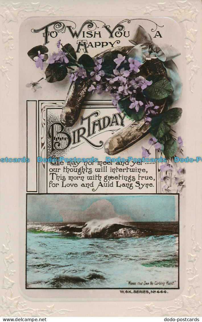 R003703 Greeting Postcard. To Wish You Happy Birthday. Waves That Own No Curbing - Welt