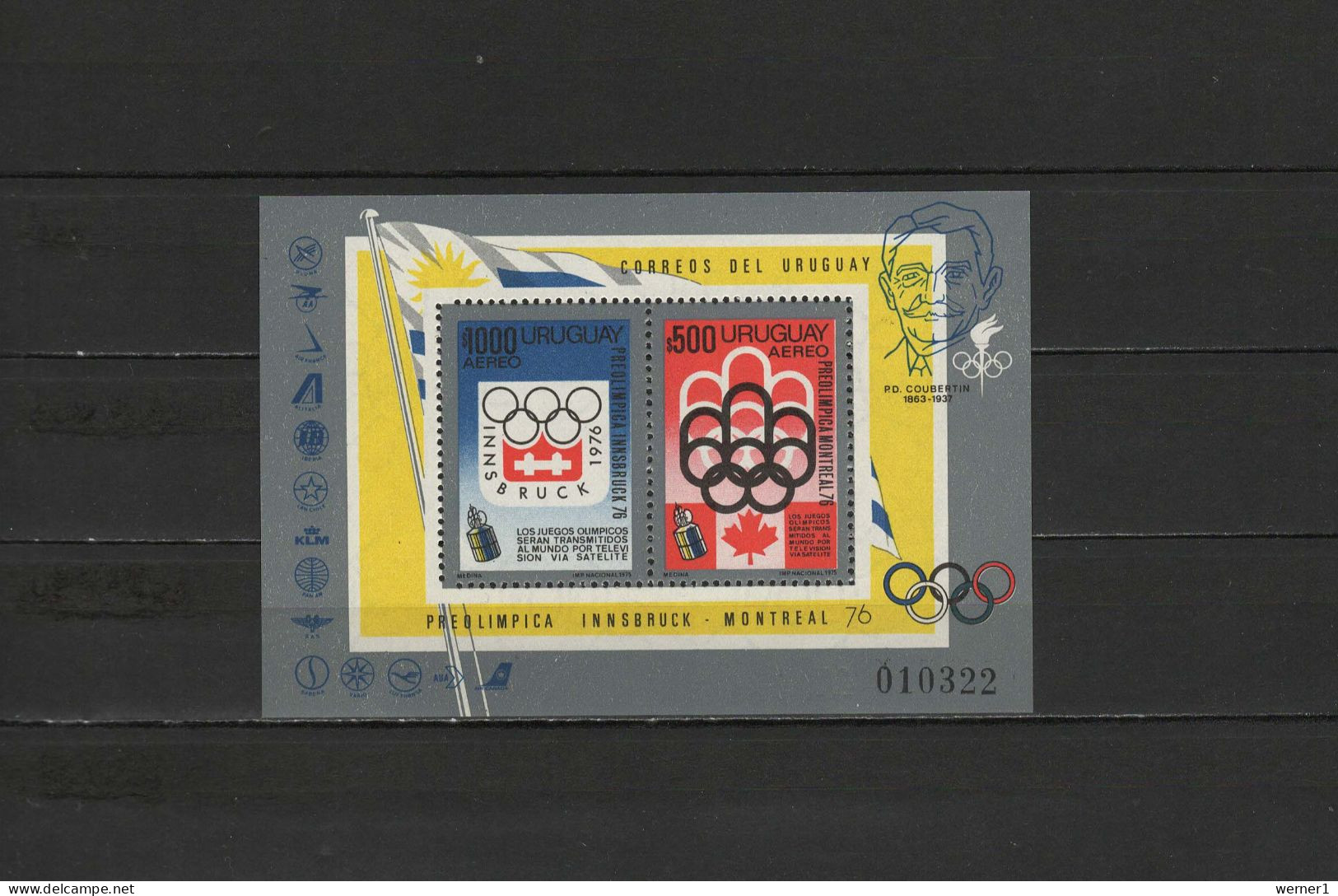 Uruguay 1975 Olympic Games Montreal / Innsbruck, Space S/s MNH -scarce- - Ete 1976: Montréal