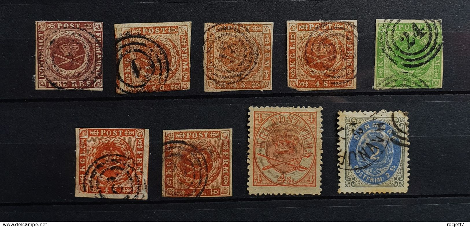 05 - 24 - Gino - Danemark N° 2 - 4 - 5 - 8 - 13 - 16 - Value : 320 Euros - Used Stamps