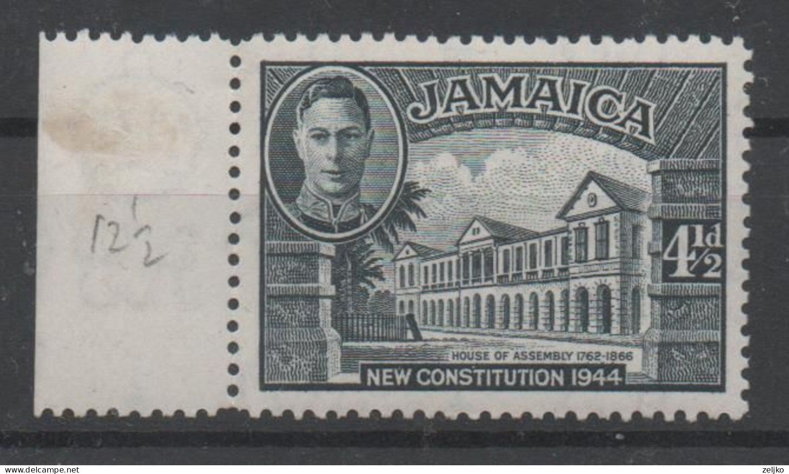 Jamaica, MNH, 1945, Michel 139 D, Comb Perforation - Jamaica (...-1961)