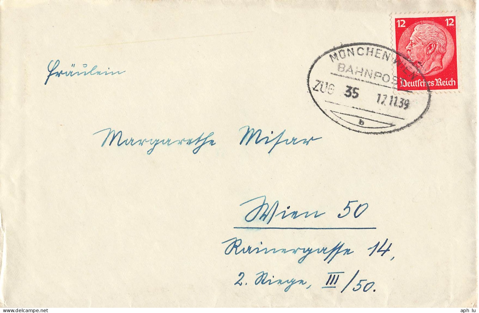 Bahnpost (Ambulant; R.P.O./T.P.O.) München-Wien (ZA2635) - Lettres & Documents
