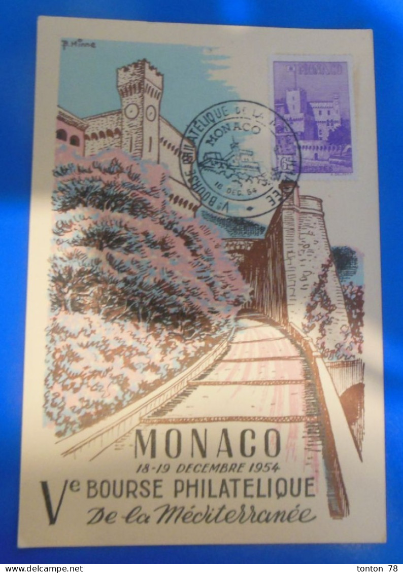 MONACO 18-19 DECEMBRE 1954  -  Ve BOURSE PHILATELIQUE DE LA MEDITERRANEE - Cartes-Maximum (CM)