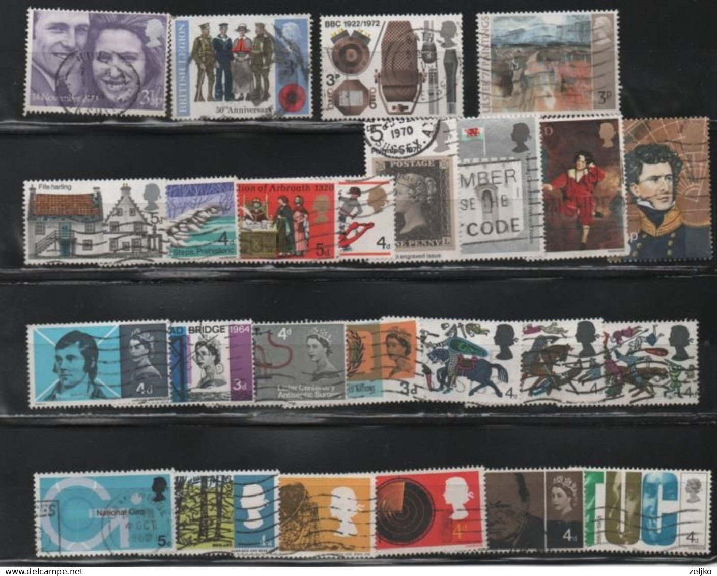 UK, GB, Great Britain, Lot Of 25 Used Stamps - Alla Rinfusa (max 999 Francobolli)