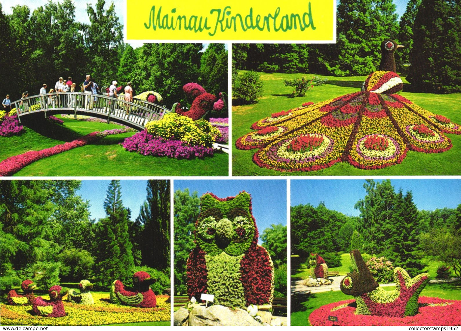 KONSTANZ, BADEN WURTTEMBERG, MULTIPLE VIEWS, MAINAU KINDERLAND, BRIDGE, PARK, FLOWERBED, ANIMALS, GERMANY, POSTCARD - Konstanz