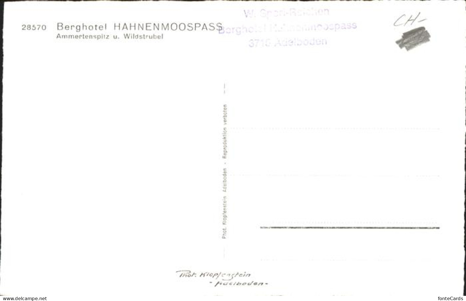 11194003 Hahnenmoospass Berg Hotel  Hahnenmoospass - Autres & Non Classés