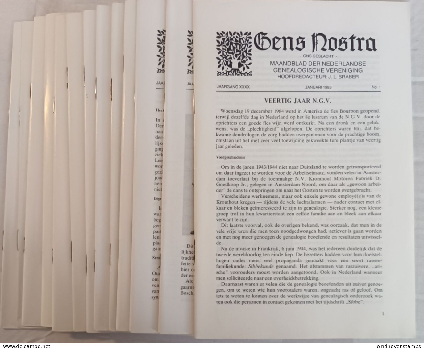 Gens Nostra 1985,Genealogische Vereniging, Jaargang 1985 Compl, Jaargang 40, 576 Pag, - Autres & Non Classés