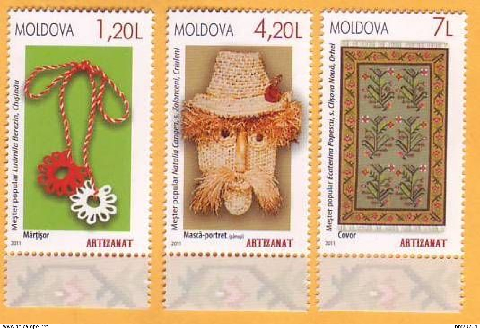 2011 Moldova Moldavie Moldau. Folk Art. Carpet. Martisor. 3v Mint - Moldawien (Moldau)