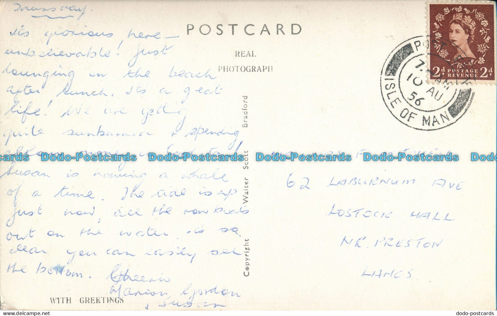 R003189 Bradda West Port Erin. Walter Scott. RP. 1956 - Monde