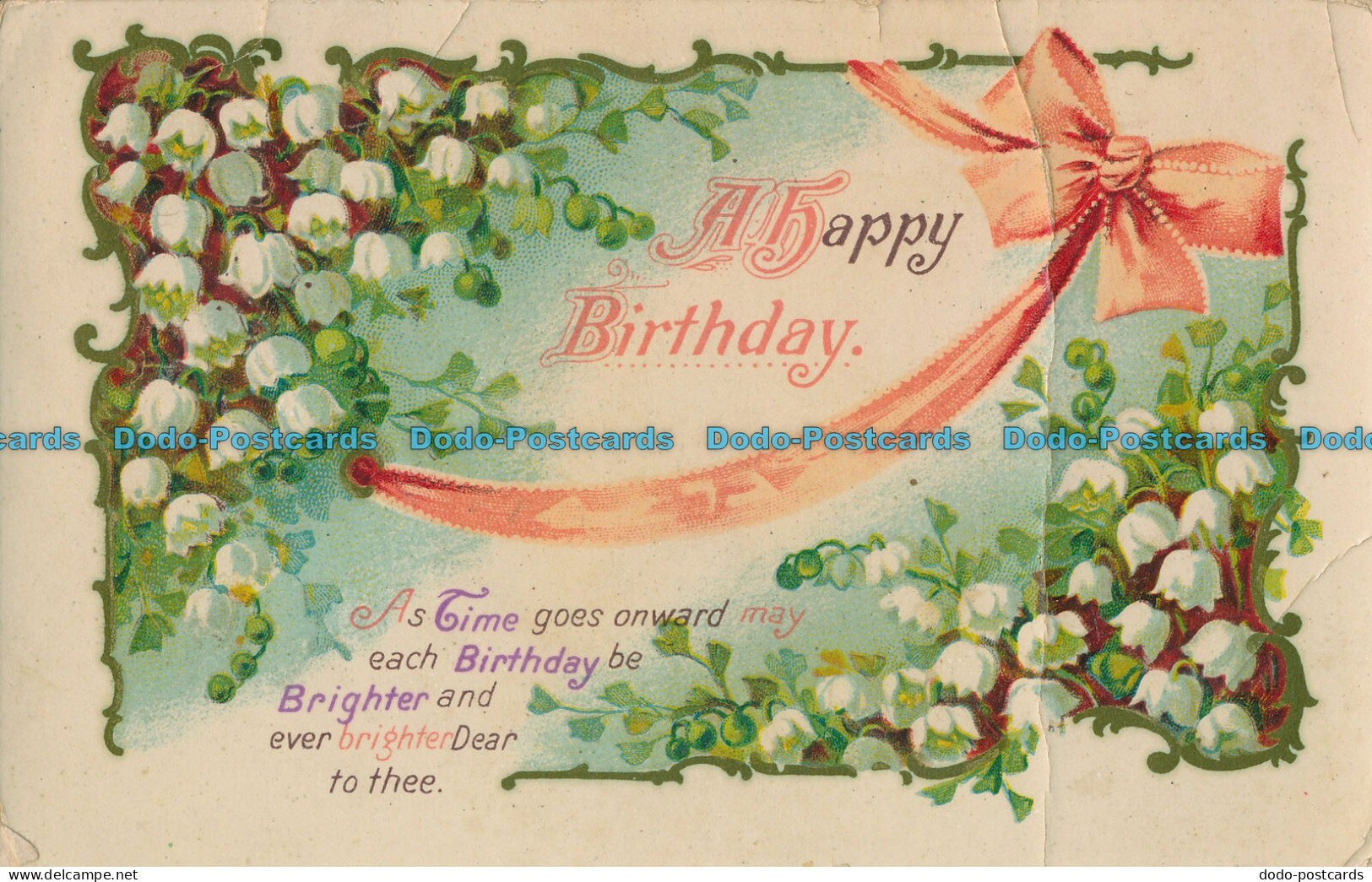 R003191 Greeting Postcard. A Happy Birthday. Flowers And Poem - Monde