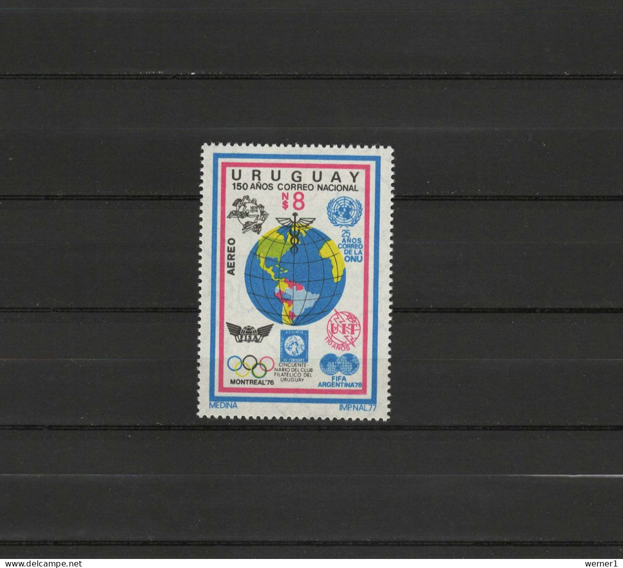 Uruguay 1977 Olympic Games Montreal / Innsbruck, Space ITU, Football Soccer World Cup Etc. Stamp MNH - Ete 1976: Montréal