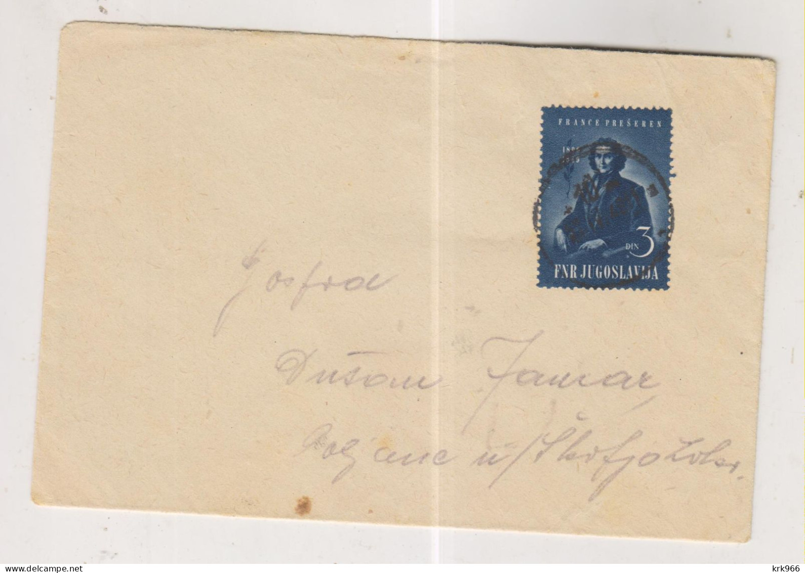 YUGOSLAVIA,1949  Nice Cover PRESERN - Briefe U. Dokumente