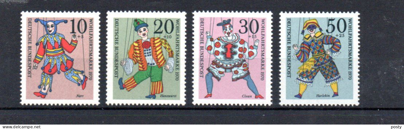 ALLEMAGNE - GERMANY - 1970 - BIENFAISANCE - CHARITY - MARIONNETTES - PUPPETS - - Neufs