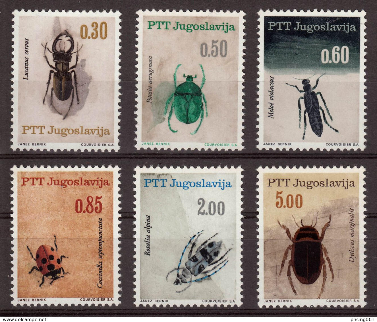 Yugoslavia 1966 Fauna Insects Stagbeetle Golden Beetle Ladybug Alpine Longhorn, Set MNH - Autres & Non Classés