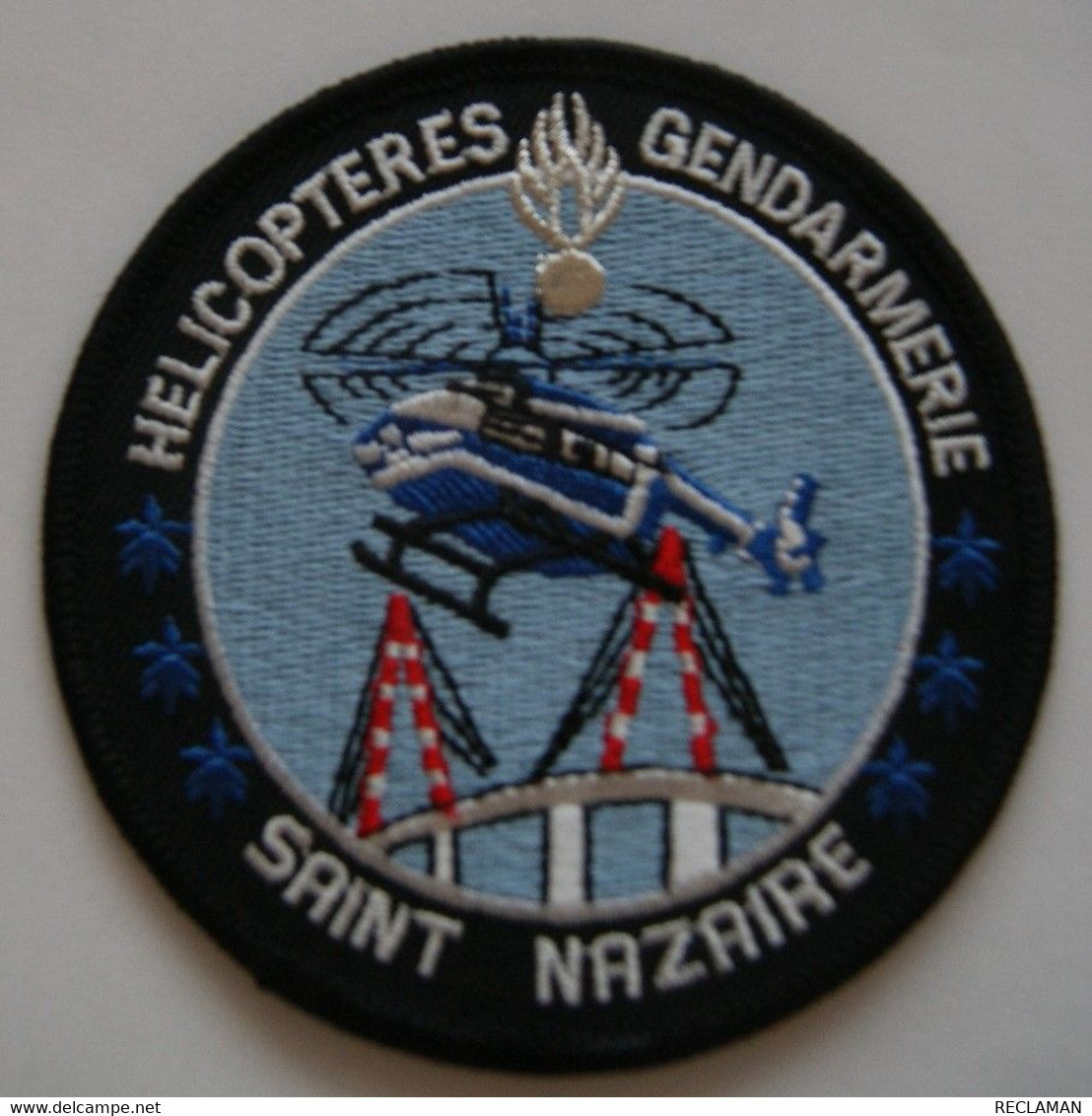 PATCH ECUSSON INSIGNE TISSUS HELICOPTERES GENDARMERIE SAINT NAZAIRE HELICOPTERE VERSION 1 - Policia