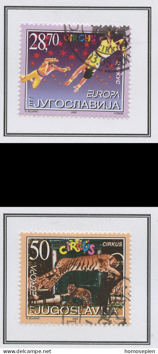 Europa CEPT 2002 Yougoslavie - Jugoslawien - Yugoslavia Y&T N°2921 à 2922 - Michel N°3076 à 3077 (o) - 2002