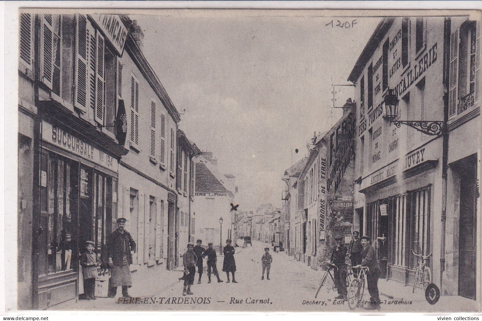 Fère En Tardenois (02 Aisne) Rue Carnot - édit. Dechery Circulée 1915 - Fere En Tardenois