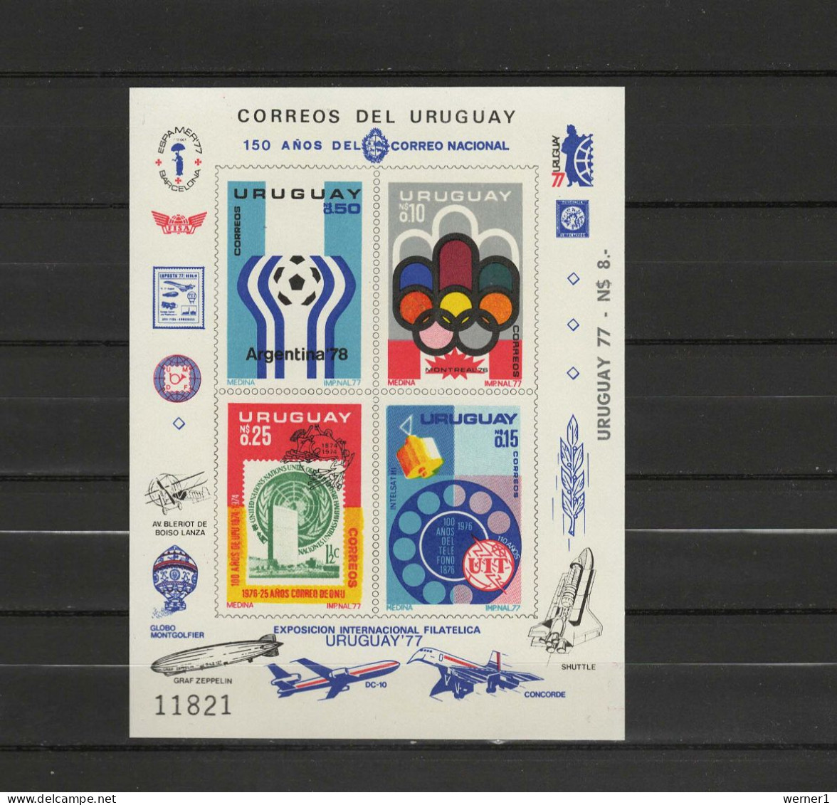 Uruguay 1976 Olympic Games Montreal / Innsbruck, Space, Football Soccer World Cup, Zeppelin, Concorde S/s Imperf. MNH - Zomer 1976: Montreal
