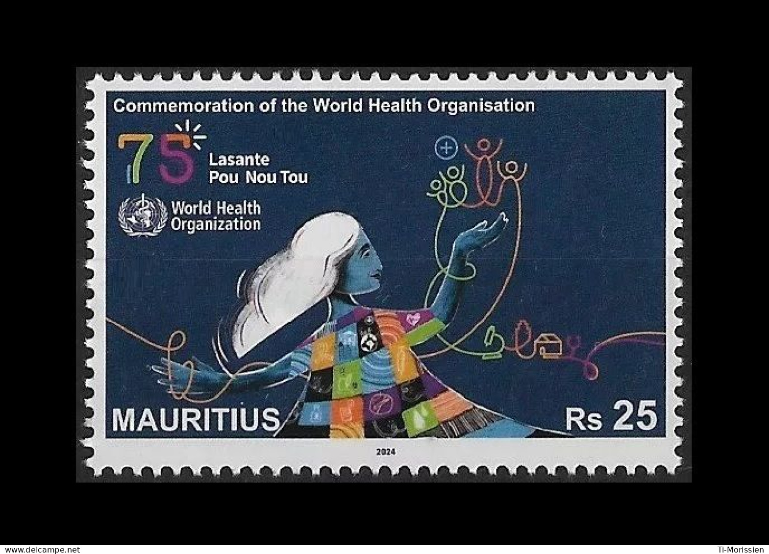 Mauritius(Ile Maurice) 2024 - Commemoration Of 75 Years Of World Health Organisation (WHO) - 1v MNH Complete Set - WHO