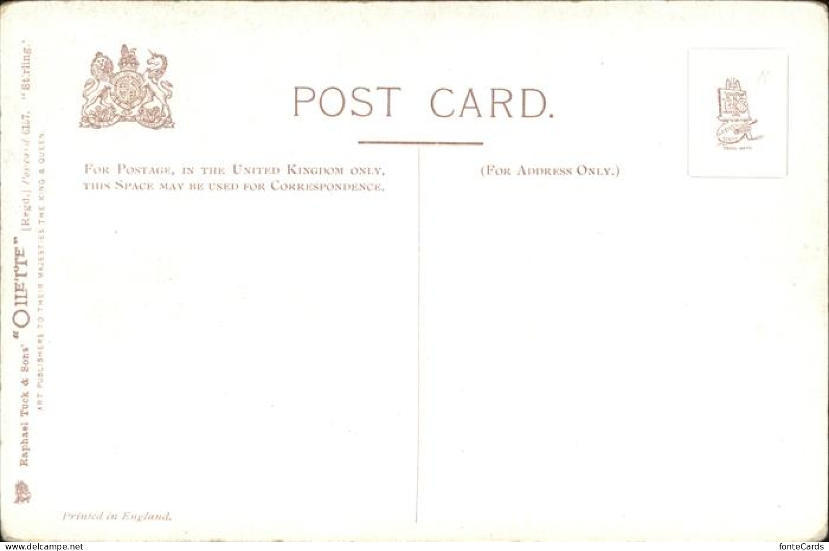 11193709 Stirling Wallace Monument
Oilette Postcard 6157 Stirling - Autres & Non Classés
