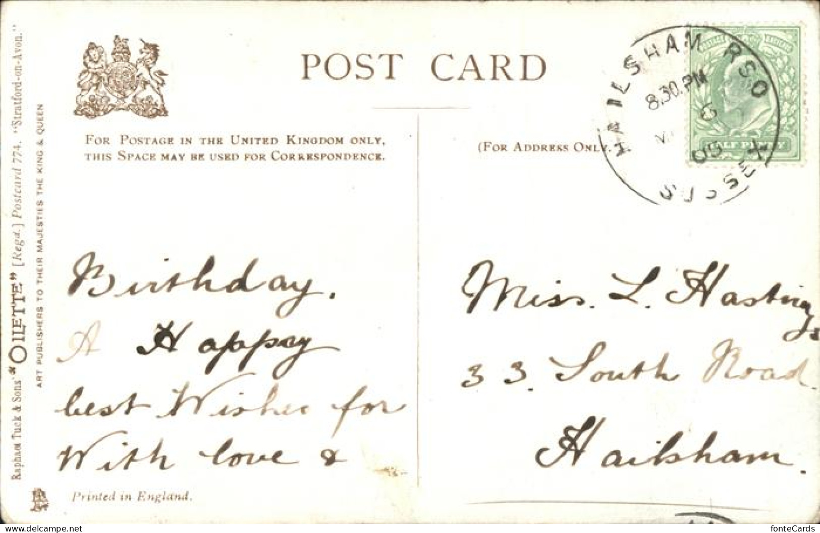 11193707 Stratford-on-Avon Oilette Postcard Nr. 774 Stratford-on-Avon - Other & Unclassified